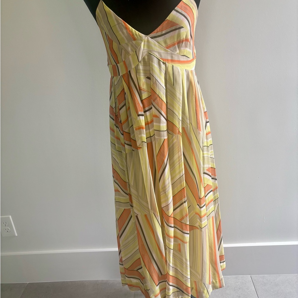Ideology Yellow Cream Sundress Sleeveless Midi